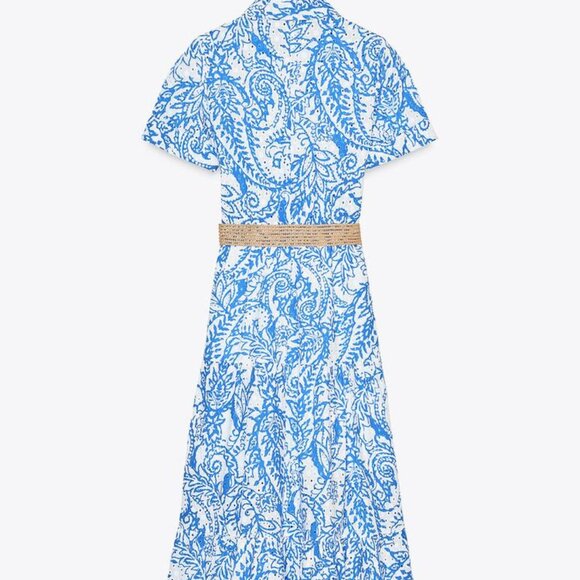 BNWT ZARA BELTED PRINTED SHIRT DRESS - Medium - Picture 5 of 8